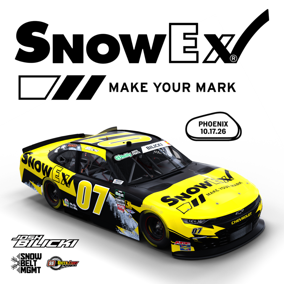 snowex josh bilicki partnership for nascar oreilly series race