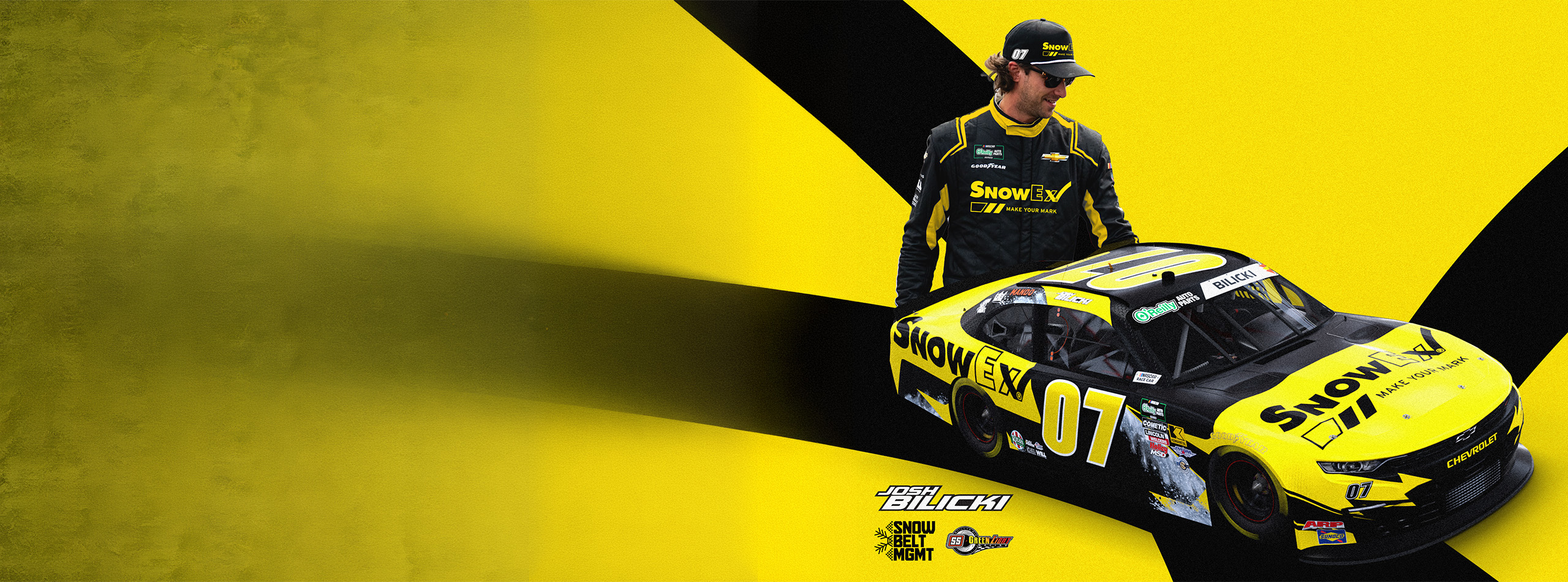 josh bilicki sponsored nascar oreilly race with snowex